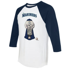 Seattle Mariners Tiny Turnip Women's Gumball Machine 3/4-Sleeve Raglan T-Shirt - MLB T-shirts