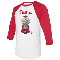 Philadelphia Phillies Tiny Turnip Women's Gumball Machine 3/4-Sleeve Raglan T-Shirt - MLB T-shirts