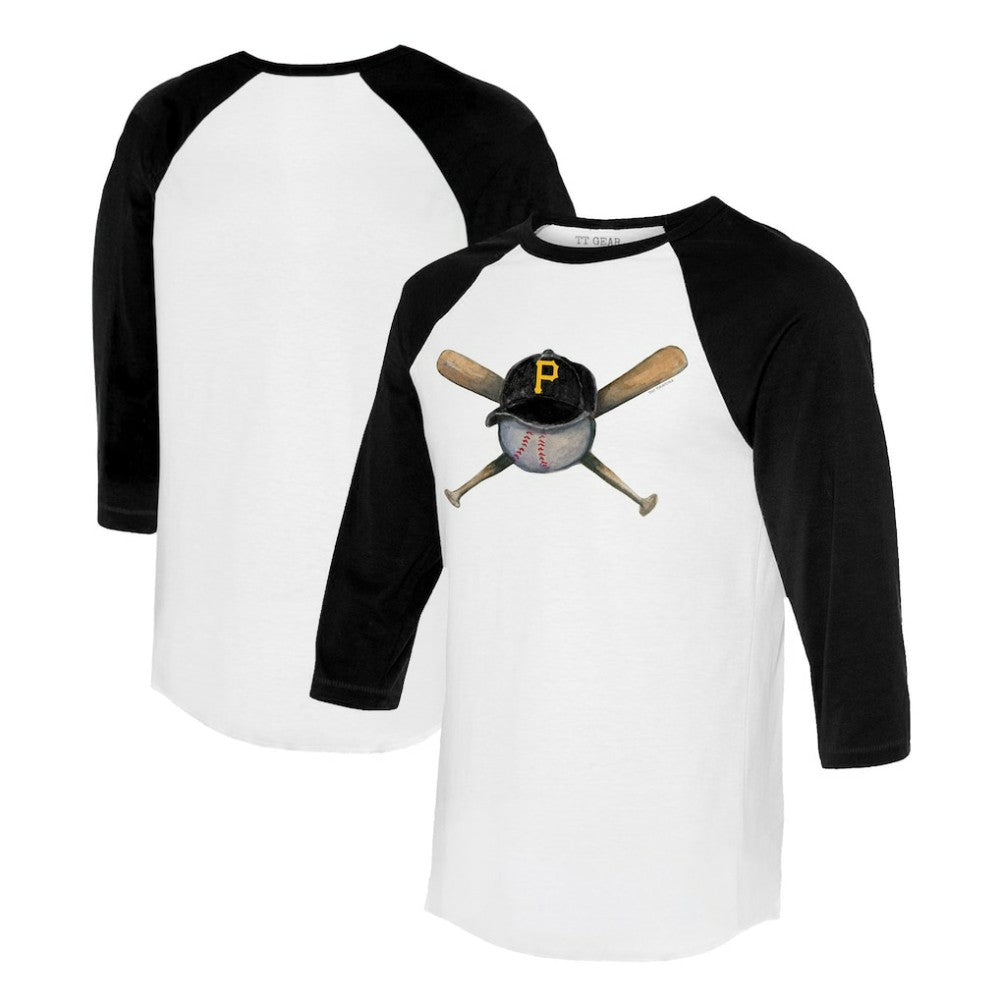 Pittsburgh Pirates Tiny Turnip Women's Hat Crossbats 3/4-Sleeve Raglan T-Shirt - MLB Hats