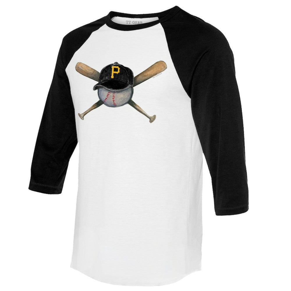 Pittsburgh Pirates Tiny Turnip Women's Hat Crossbats 3/4-Sleeve Raglan T-Shirt - MLB Hats