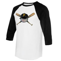 Pittsburgh Pirates Tiny Turnip Women's Hat Crossbats 3/4-Sleeve Raglan T-Shirt - MLB Hats