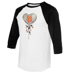 San Francisco Giants Tiny Turnip Women's Heart Lolly 3/4-Sleeve Raglan T-Shirt - MLB T-shirts