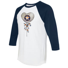 Houston Astros Tiny Turnip Women's Heart Lolly 3/4-Sleeve Raglan T-Shirt - MLB T-shirts