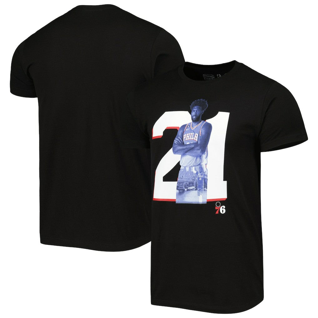 Black Joel Embiid Philadelphia 76ers Stadium Essentials Player Metro T-Shirt | NBA