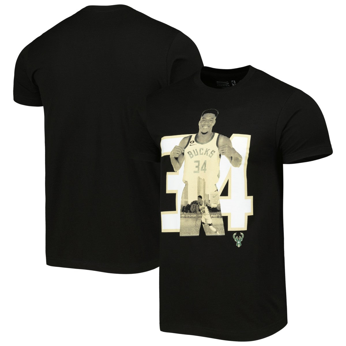 Black Giannis Antetokounmpo Milwaukee Bucks Stadium Essentials Player Metro T-Shirt | NBA