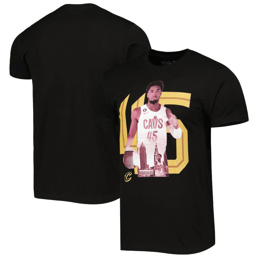 Black Donovan Mitchell Cleveland Cavaliers Stadium Essentials Player Metro T-Shirt sale | NBA