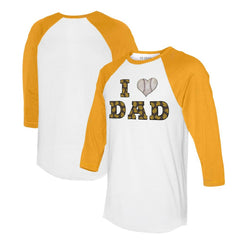 San Diego Padres Tiny Turnip Women's I Love Dad 3/4-Sleeve Raglan T-Shirt - MLB T-shirts