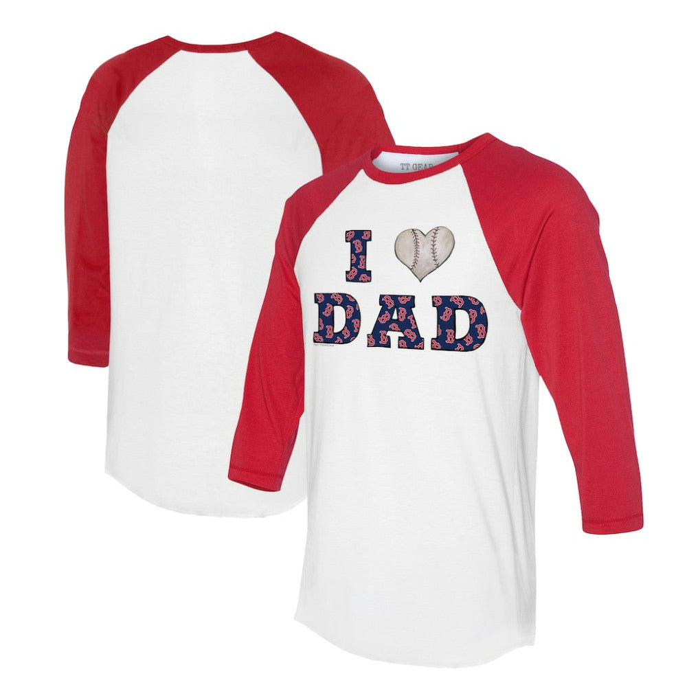 Boston Red Sox Tiny Turnip Women's I Love Dad 3/4-Sleeve Raglan T-Shirt - MLB T-shirts