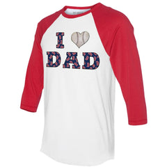 Boston Red Sox Tiny Turnip Women's I Love Dad 3/4-Sleeve Raglan T-Shirt - MLB T-shirts