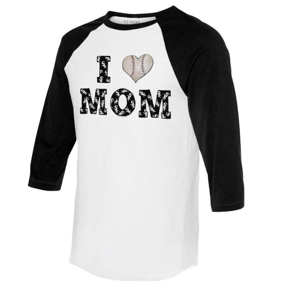 Chicago White Sox Tiny Turnip Women's I Love Mom 3/4-Sleeve Raglan T-Shirt - MLB T-shirts