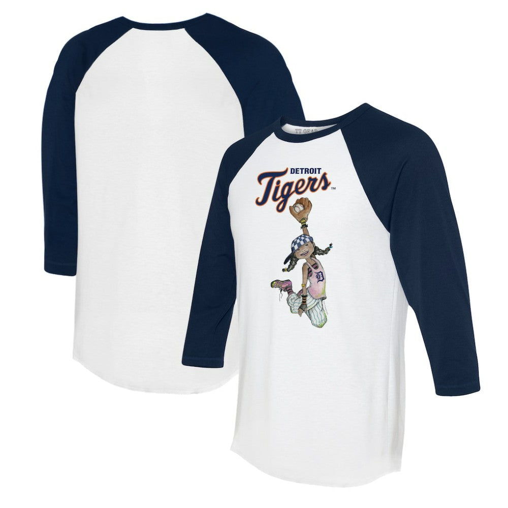 Detroit Tigers Tiny Turnip Women's Jada 3/4-Sleeve Raglan T-Shirt - MLB T-shirts