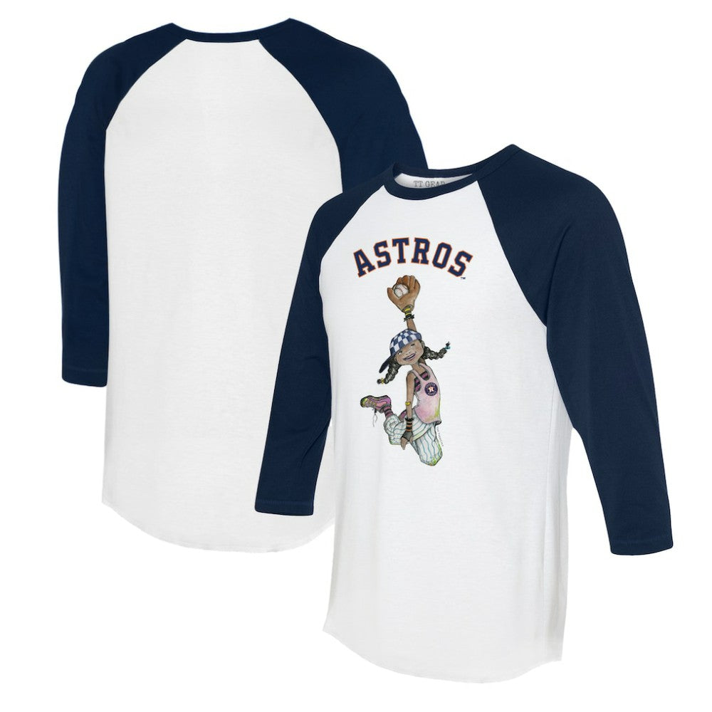 Houston Astros Tiny Turnip Women's Jada 3/4-Sleeve Raglan T-Shirt - MLB T-shirts