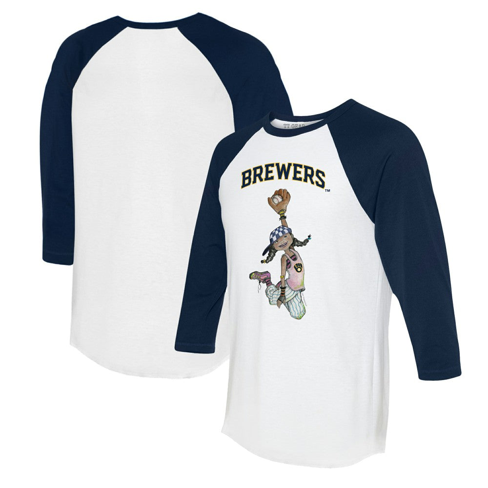Milwaukee Brewers Tiny Turnip Women's Jada 3/4-Sleeve Raglan T-Shirt - MLB T-shirts
