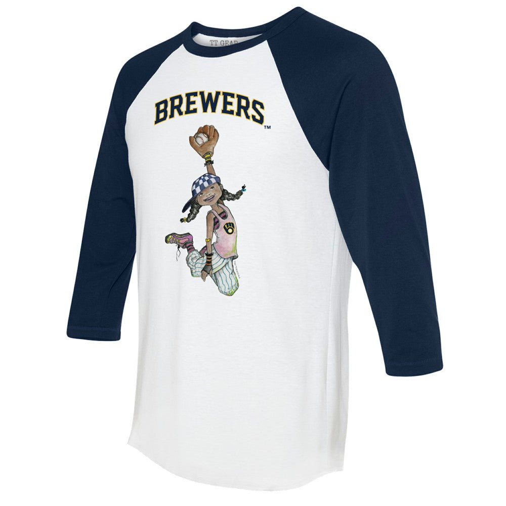 Milwaukee Brewers Tiny Turnip Women's Jada 3/4-Sleeve Raglan T-Shirt - MLB T-shirts