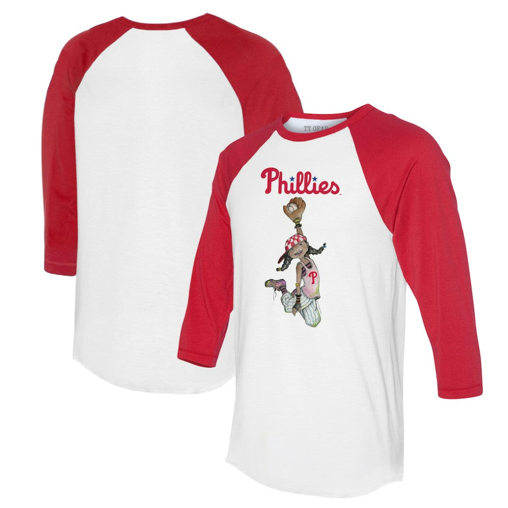 Philadelphia Phillies Tiny Turnip Women's Jada 3/4-Sleeve Raglan T-Shirt - MLB T-shirts