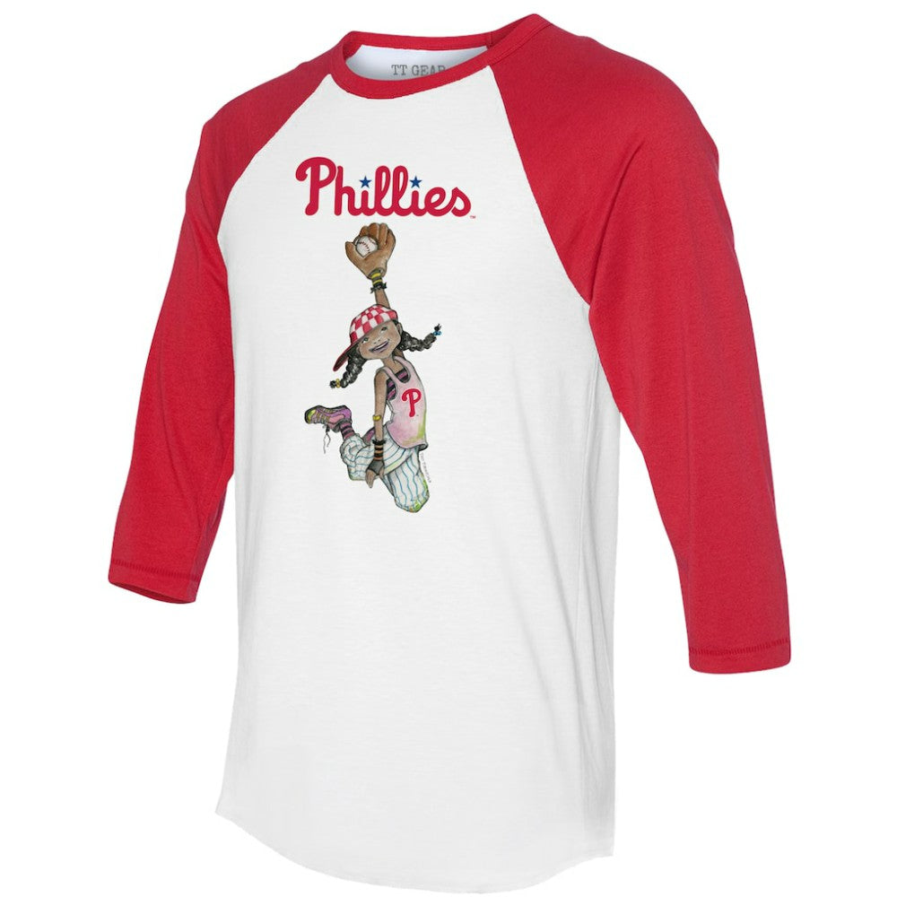 Philadelphia Phillies Tiny Turnip Women's Jada 3/4-Sleeve Raglan T-Shirt - MLB T-shirts