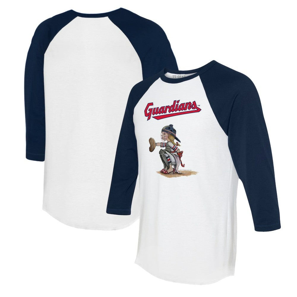 Cleveland Guardians Tiny Turnip Women's Kate 3/4-Sleeve Raglan T-Shirt - MLB T-shirts