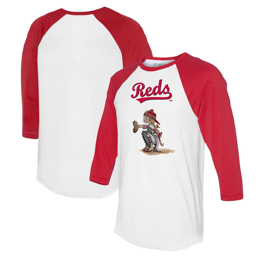 Cincinnati Reds Tiny Turnip Women's Kate 3/4-Sleeve Raglan T-Shirt - MLB T-shirts