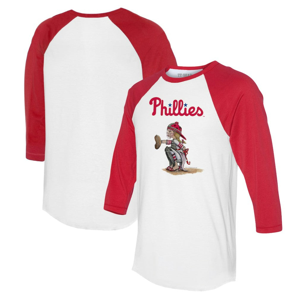 Philadelphia Phillies Tiny Turnip Women's Kate 3/4-Sleeve Raglan T-Shirt - MLB T-shirts