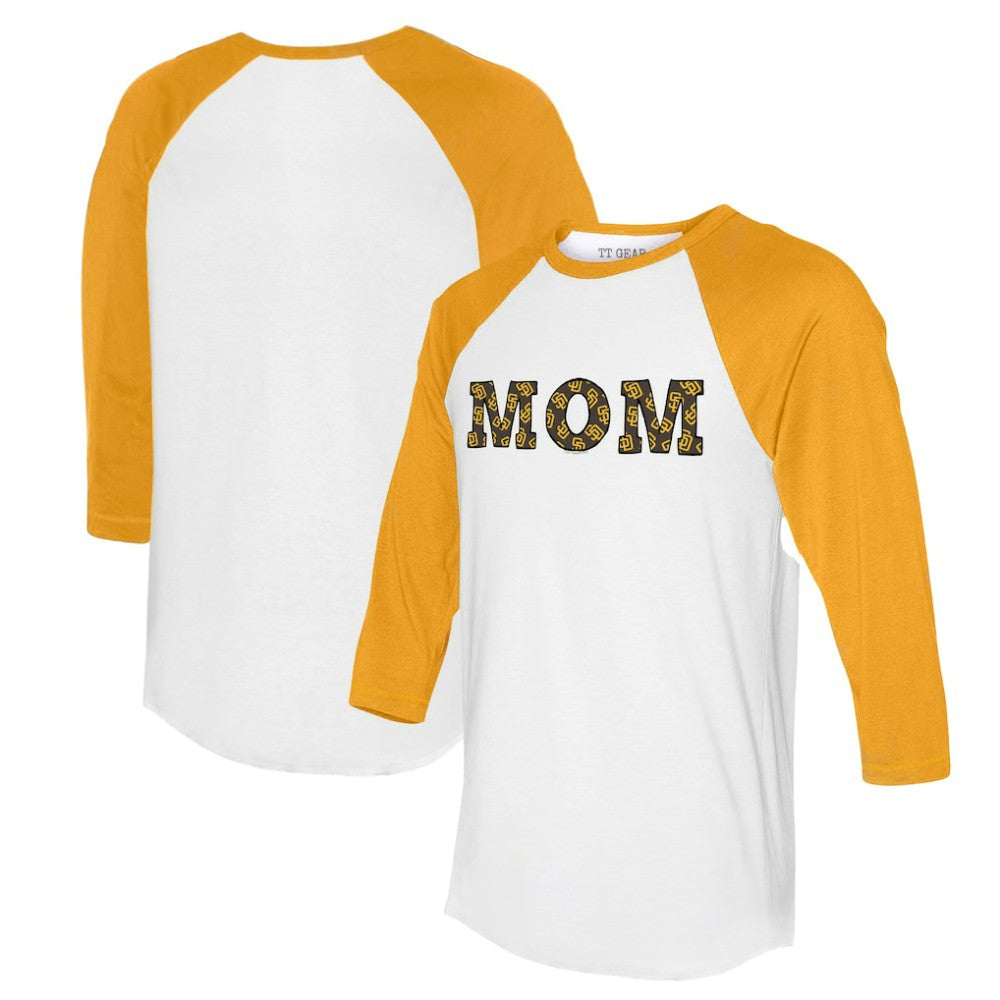 San Diego Padres Tiny Turnip Women's Logo Mom 3/4-Sleeve Raglan T-Shirt - MLB T-shirts