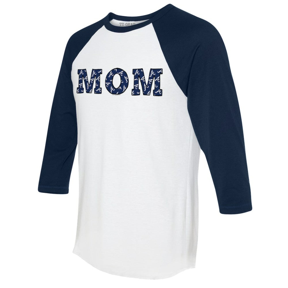 Atlanta Braves Tiny Turnip Women's Logo Mom 3/4-Sleeve Raglan T-Shirt - MLB T-shirts