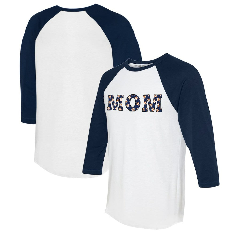 Houston Astros Tiny Turnip Women's Logo Mom 3/4-Sleeve Raglan T-Shirt - MLB T-shirts