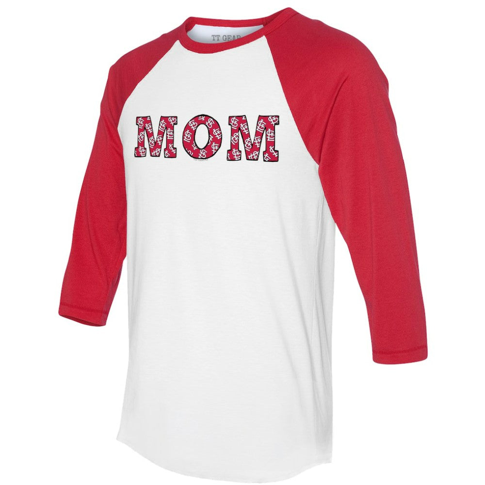 St. Louis Cardinals Tiny Turnip Women's Logo Mom 3/4-Sleeve Raglan T-Shirt - MLB T-shirts