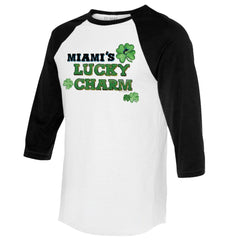 Miami Marlins Tiny Turnip Women's Lucky Charm 3/4-Sleeve Raglan T-Shirt - MLB T-shirts