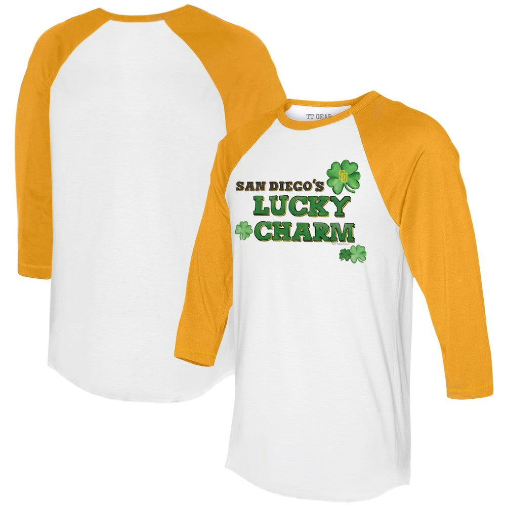 San Diego Padres Tiny Turnip Women's Lucky Charm 3/4-Sleeve Raglan T-Shirt - MLB T-shirts