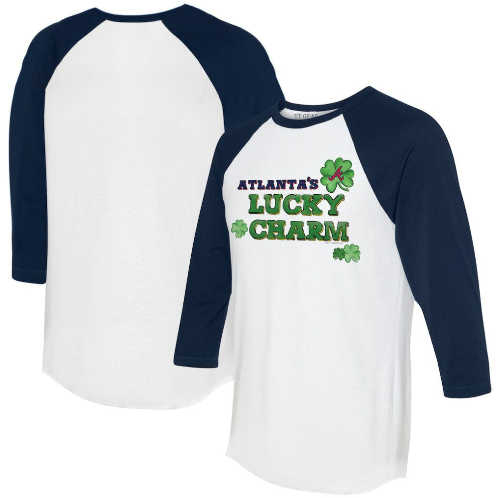 Atlanta Braves Tiny Turnip Women's Lucky Charm 3/4-Sleeve Raglan T-Shirt - MLB T-shirts