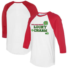 Philadelphia Phillies Tiny Turnip Women's Lucky Charm 3/4-Sleeve Raglan T-Shirt - MLB T-shirts