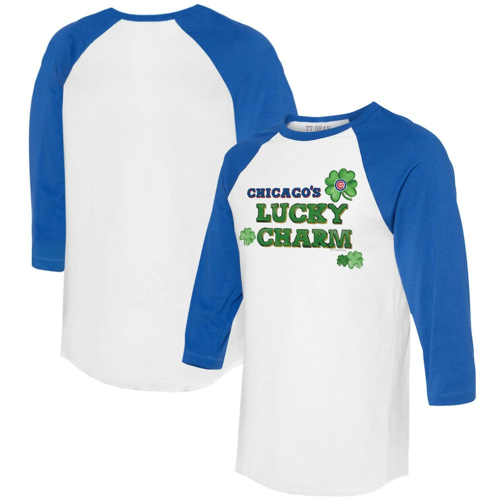 Chicago Cubs Tiny Turnip Women's Lucky Charm 3/4-Sleeve Raglan T-Shirt - MLB T-shirts
