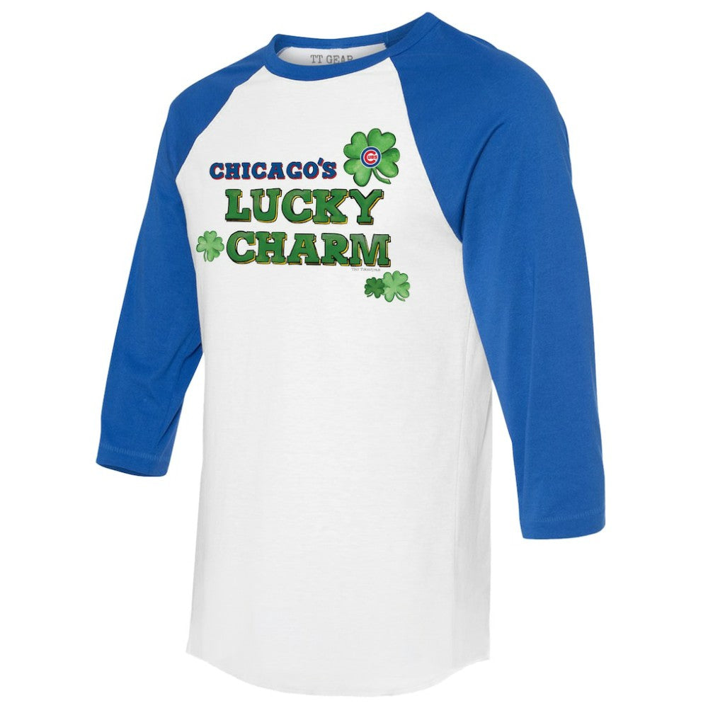 Chicago Cubs Tiny Turnip Women's Lucky Charm 3/4-Sleeve Raglan T-Shirt - MLB T-shirts