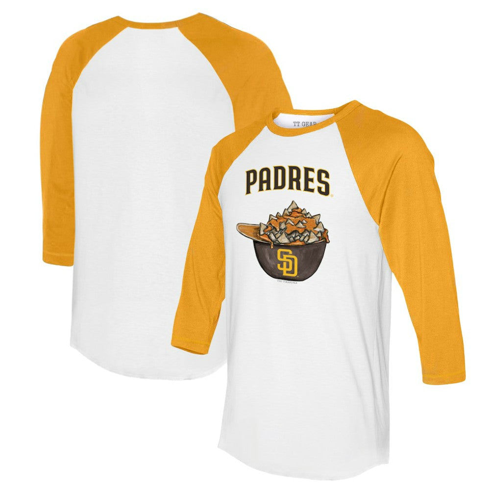 San Diego Padres Tiny Turnip Women's Nacho Helmet 3/4-Sleeve Raglan T-Shirt - MLB T-shirts