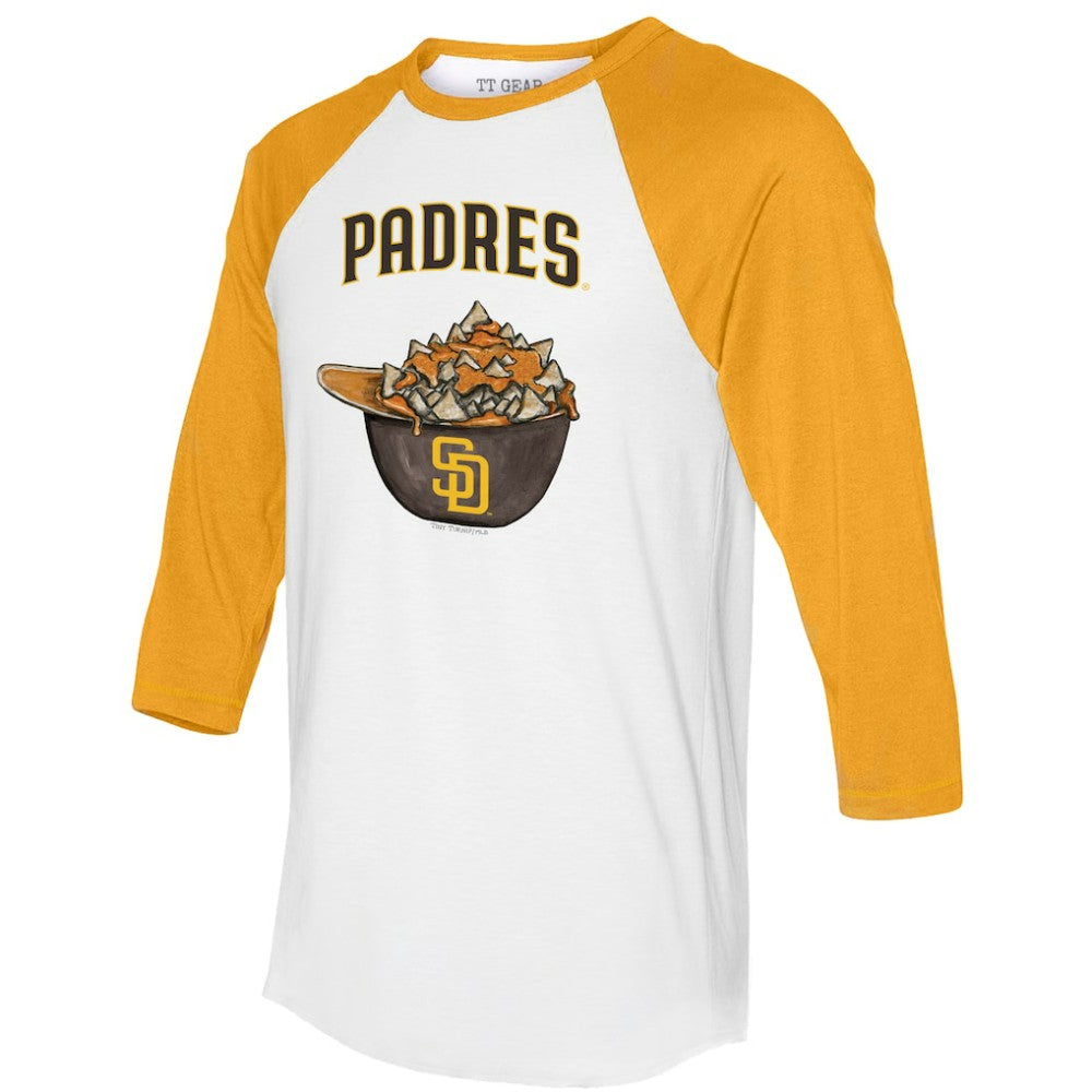 San Diego Padres Tiny Turnip Women's Nacho Helmet 3/4-Sleeve Raglan T-Shirt - MLB T-shirts