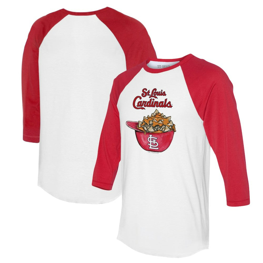 St. Louis Cardinals Tiny Turnip Women's Nacho Helmet 3/4-Sleeve Raglan T-Shirt - MLB T-shirts