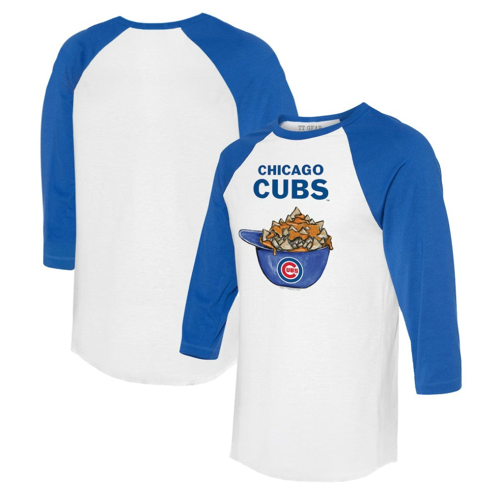 Chicago Cubs Tiny Turnip Women's Nacho Helmet 3/4-Sleeve Raglan T-Shirt - MLB T-shirts