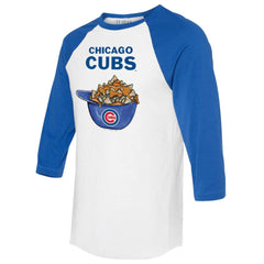Chicago Cubs Tiny Turnip Women's Nacho Helmet 3/4-Sleeve Raglan T-Shirt - MLB T-shirts