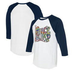 Minnesota Twins Tiny Turnip Women's Peace Love Baseball 3/4-Sleeve Raglan T-Shirt - MLB T-shirts