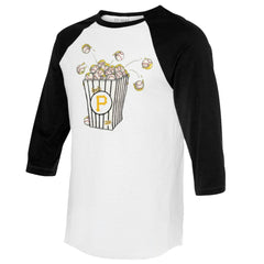 Pittsburgh Pirates Tiny Turnip Women's Popcorn 3/4-Sleeve Raglan T-Shirt - MLB T-shirts