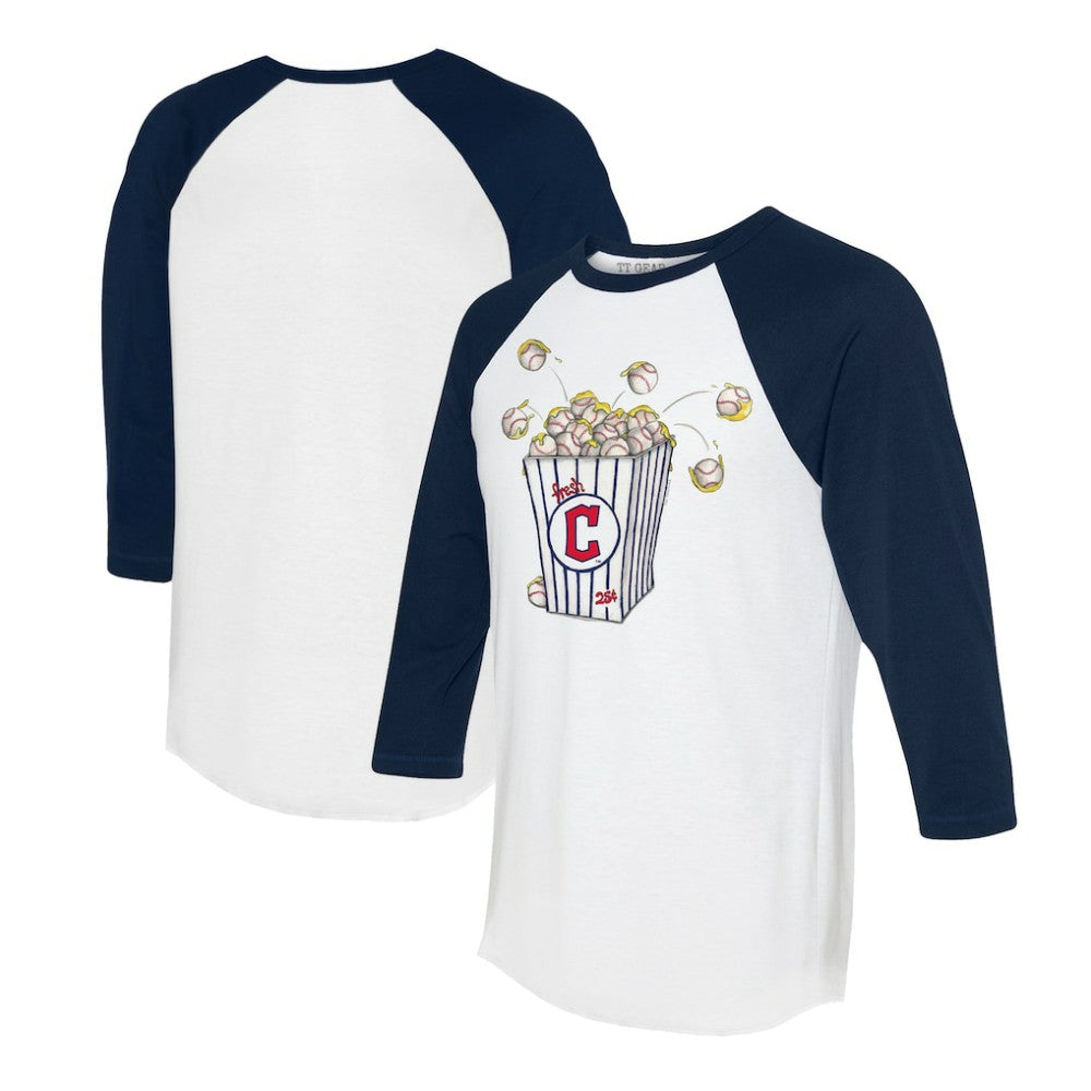 Cleveland Guardians Tiny Turnip Women's Popcorn 3/4-Sleeve Raglan T-Shirt - MLB T-shirts