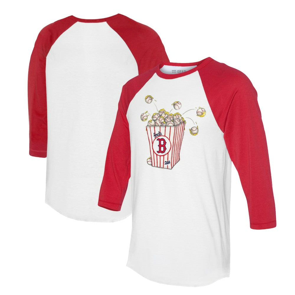 Boston Red Sox Tiny Turnip Women's Popcorn 3/4-Sleeve Raglan T-Shirt - MLB T-shirts