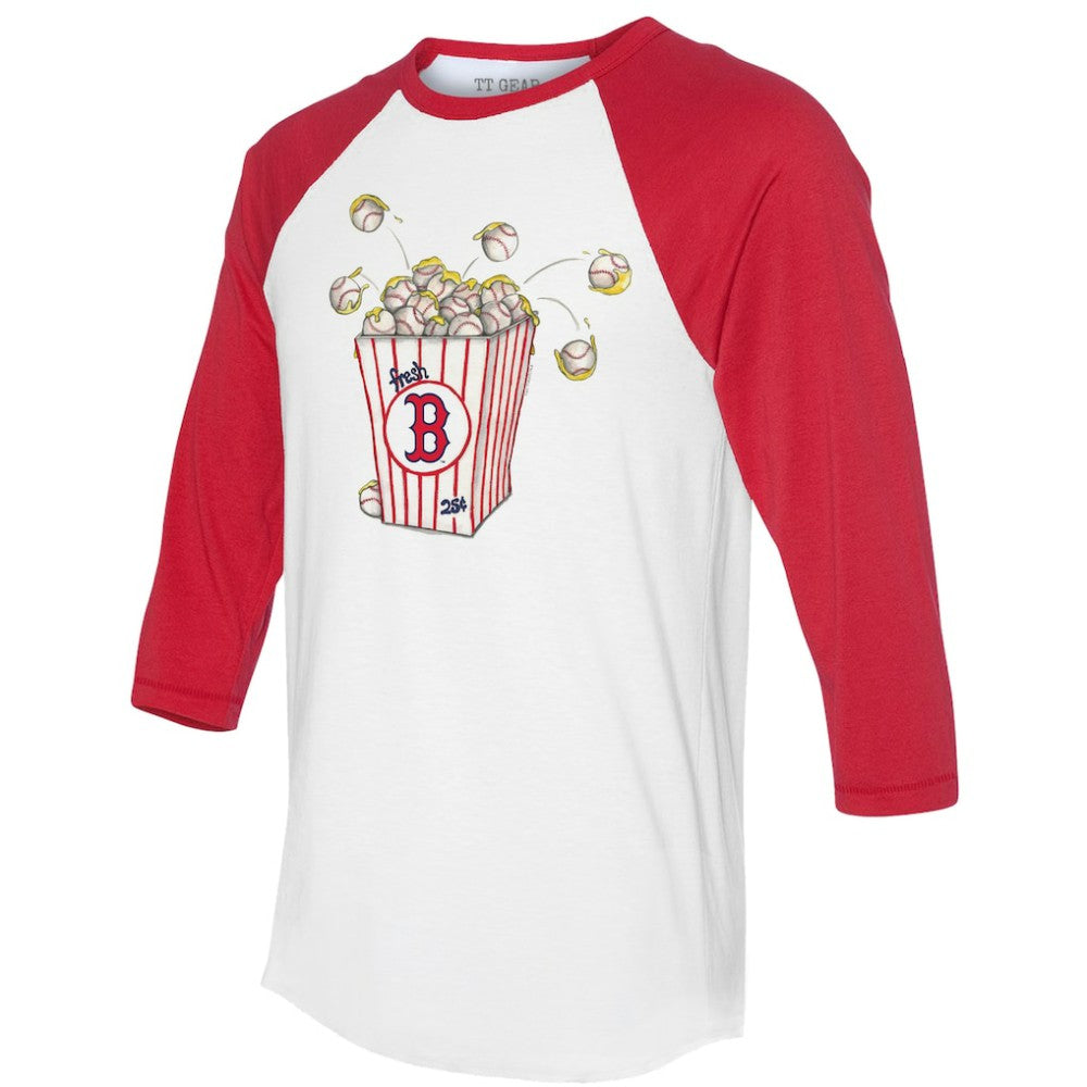 Boston Red Sox Tiny Turnip Women's Popcorn 3/4-Sleeve Raglan T-Shirt - MLB T-shirts