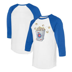 Chicago Cubs Tiny Turnip Women's Popcorn 3/4-Sleeve Raglan T-Shirt - MLB T-shirts