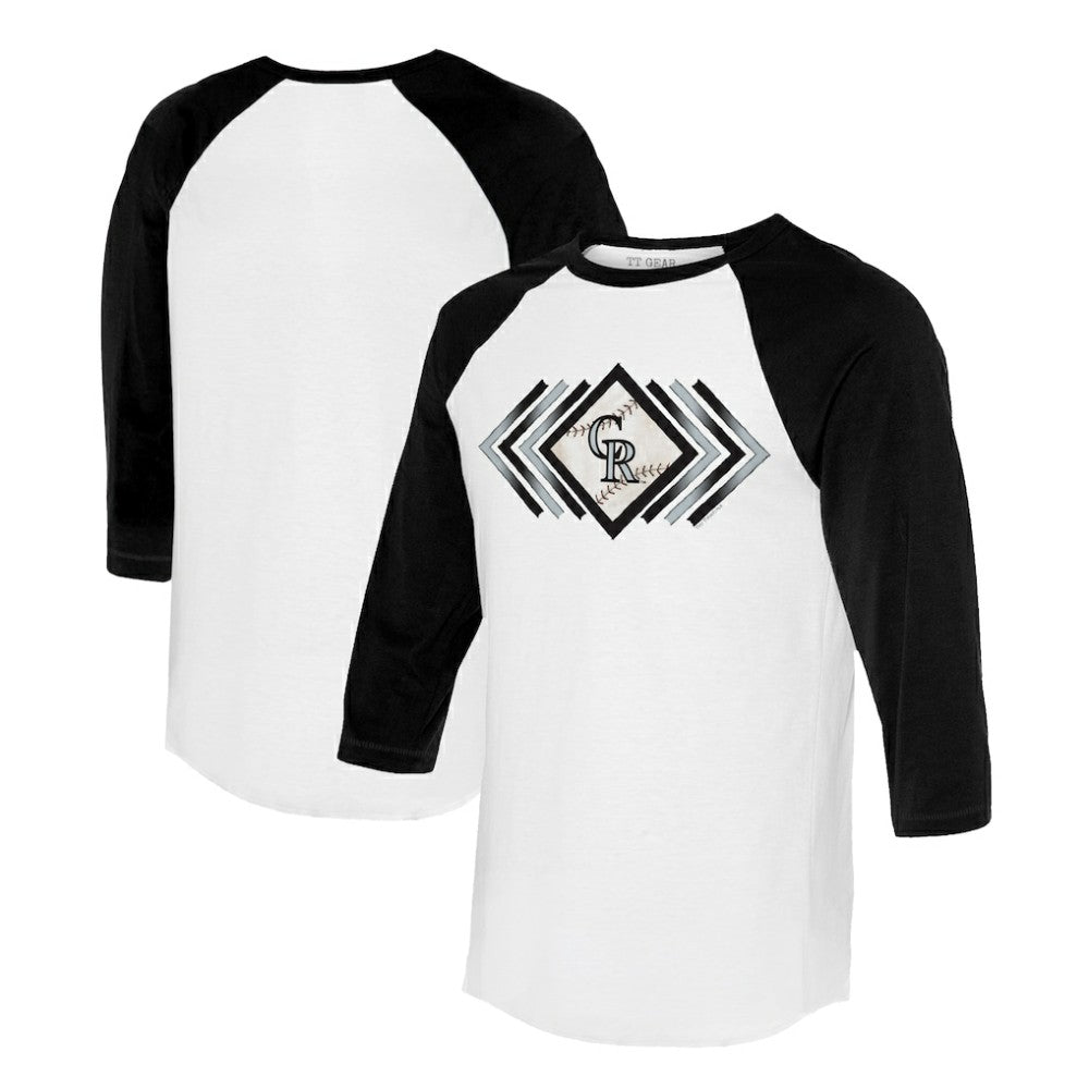 Colorado Rockies Tiny Turnip Women's Prism Arrows 3/4-Sleeve Raglan T-Shirt - MLB T-shirts
