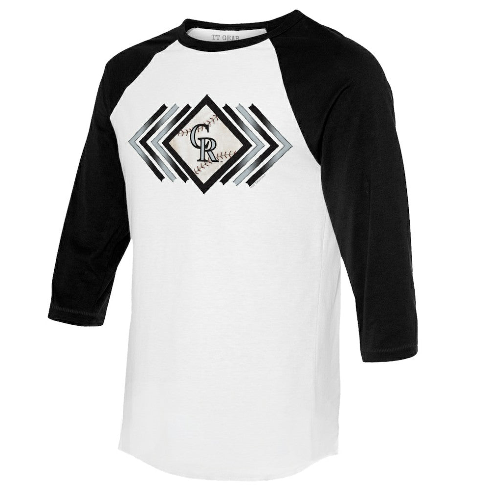 Colorado Rockies Tiny Turnip Women's Prism Arrows 3/4-Sleeve Raglan T-Shirt - MLB T-shirts