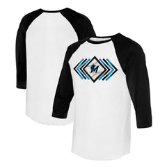 Miami Marlins Tiny Turnip Women's Prism Arrows 3/4-Sleeve Raglan T-Shirt - MLB T-shirts