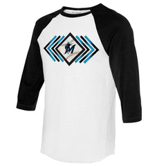 Miami Marlins Tiny Turnip Women's Prism Arrows 3/4-Sleeve Raglan T-Shirt - MLB T-shirts