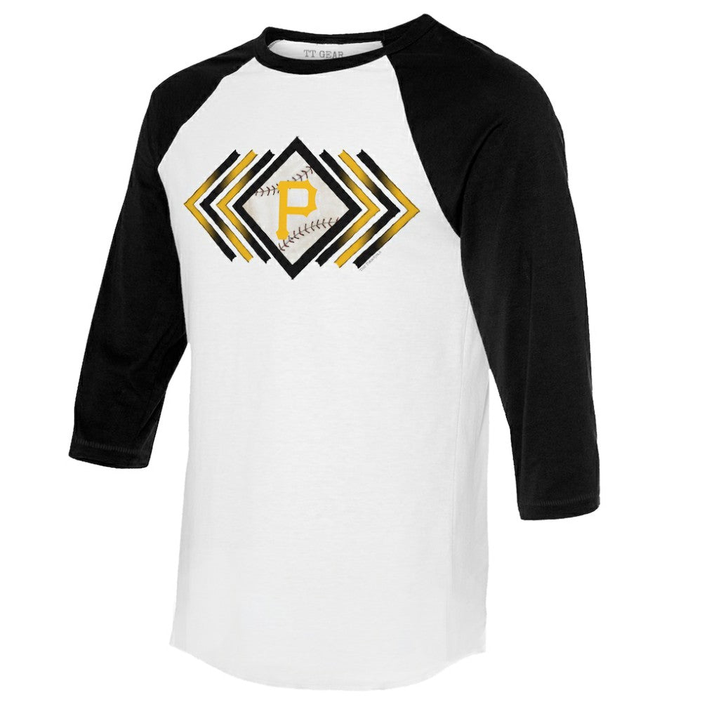 Pittsburgh Pirates Tiny Turnip Women's Prism Arrows 3/4-Sleeve Raglan T-Shirt - MLB T-shirts