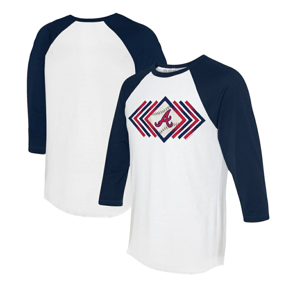 Atlanta Braves Tiny Turnip Women's Prism Arrows 3/4-Sleeve Raglan T-Shirt - MLB T-shirts